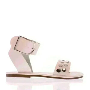 NEW NIB Truffle Collection Total Stud Vegan White Leather Sandal Sz 8.5 US